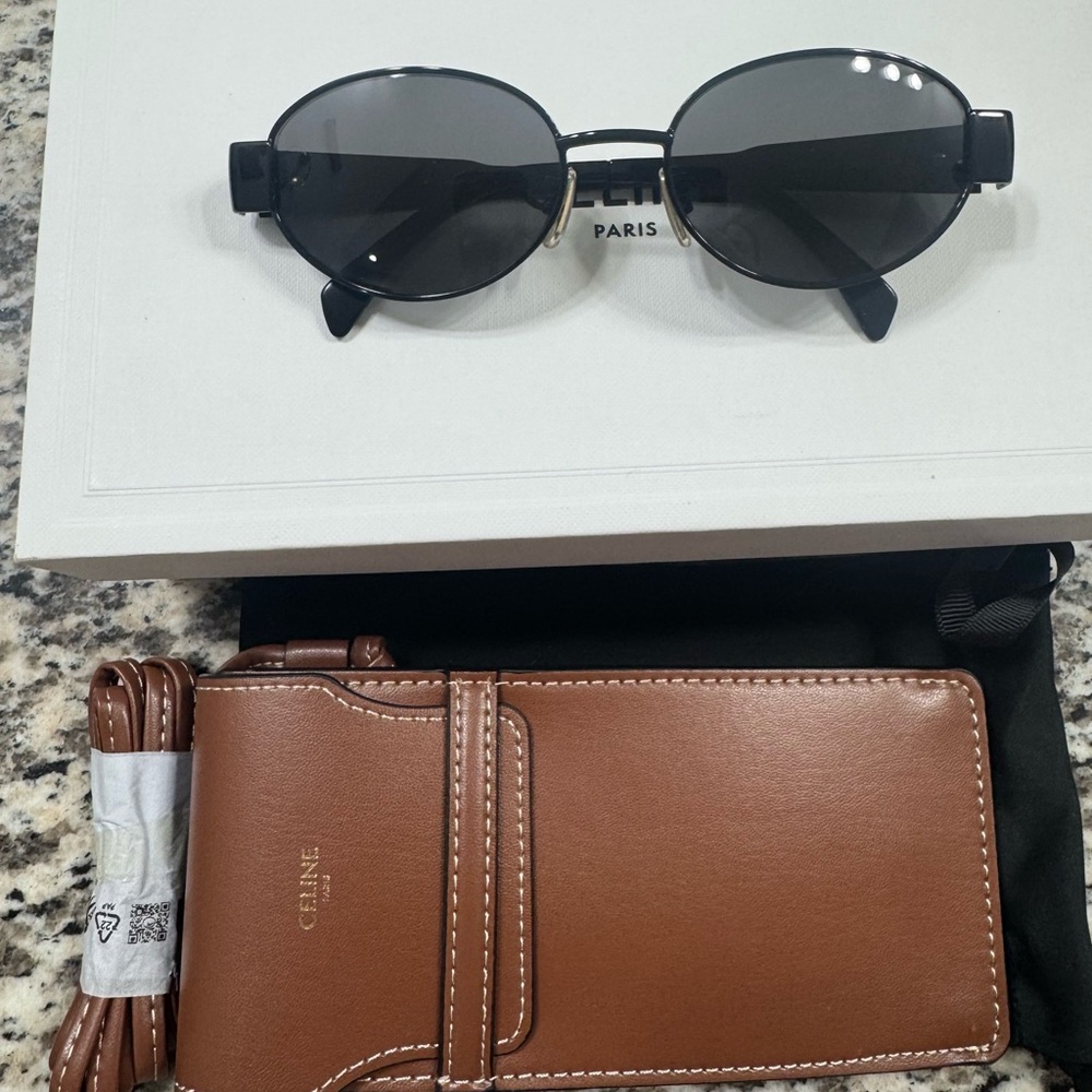 Celine Metal Triomphe 01 Sunglasses Black like new